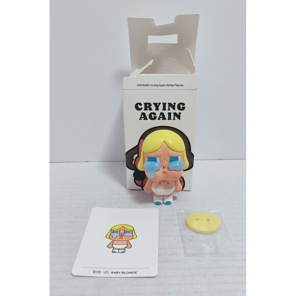 POP MART CRYBABY CRYING AGAIN FIGURES BLIND BOX BABY BLONDE W STAND & CARD - Picture 1 of 7